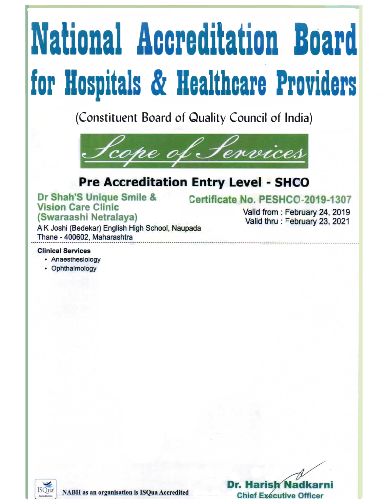 Nabh Certificate
