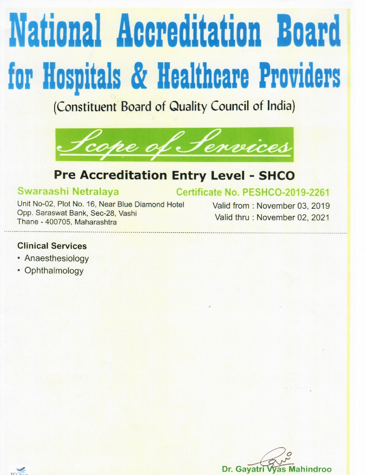 Nabh Certificate